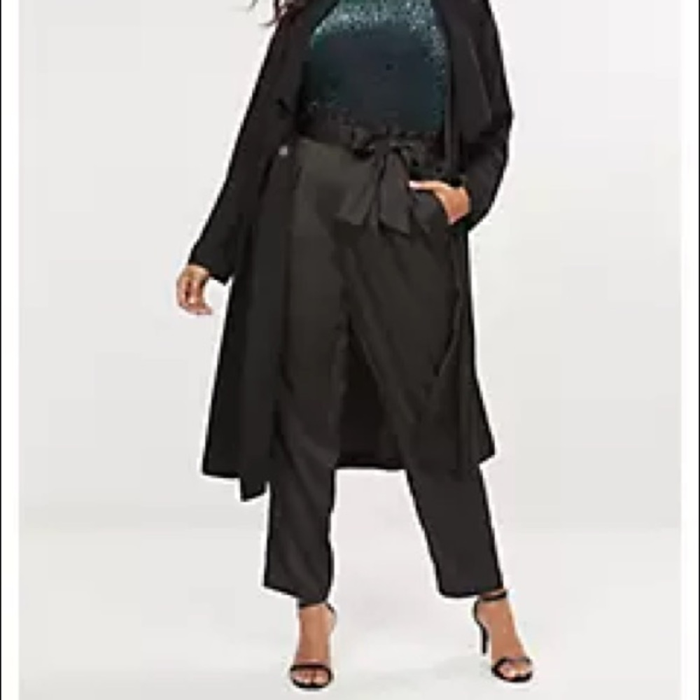 Black high cinched waist pants